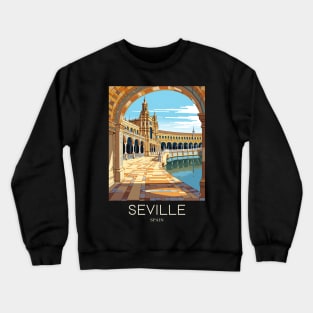 A Pop Art Travel Print of Seville - Spain Crewneck Sweatshirt